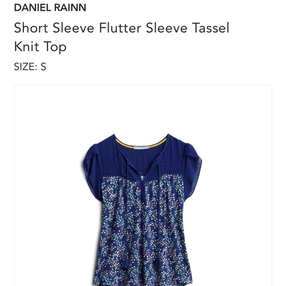 Daniel Rainn short sleeve flutter blouse size small